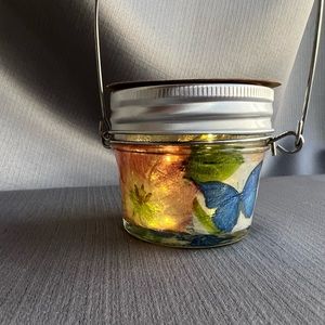 Mason Jars - Glass Jars With Solar Lights. Hand decorated By “Amada“